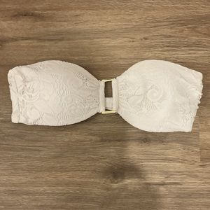 White Strapless Bathing Suit Top